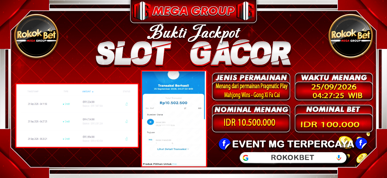 Bukti JP situs Rokokbet hari Jumat, 25 September 2026